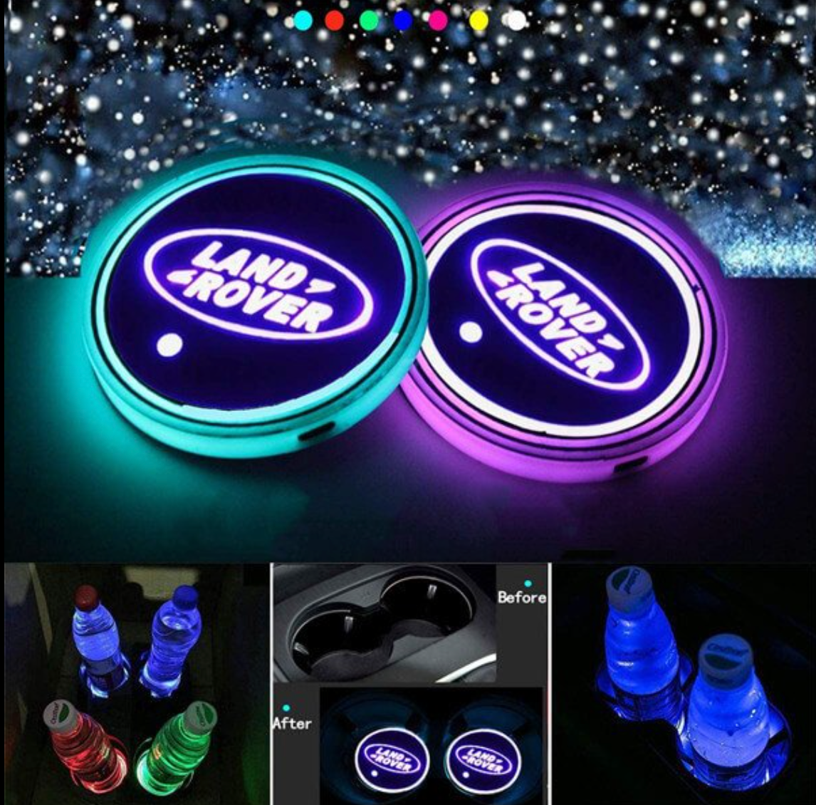 Disques d'ambiance LED d'intérieur personnalisés multicolores (2 pièces)