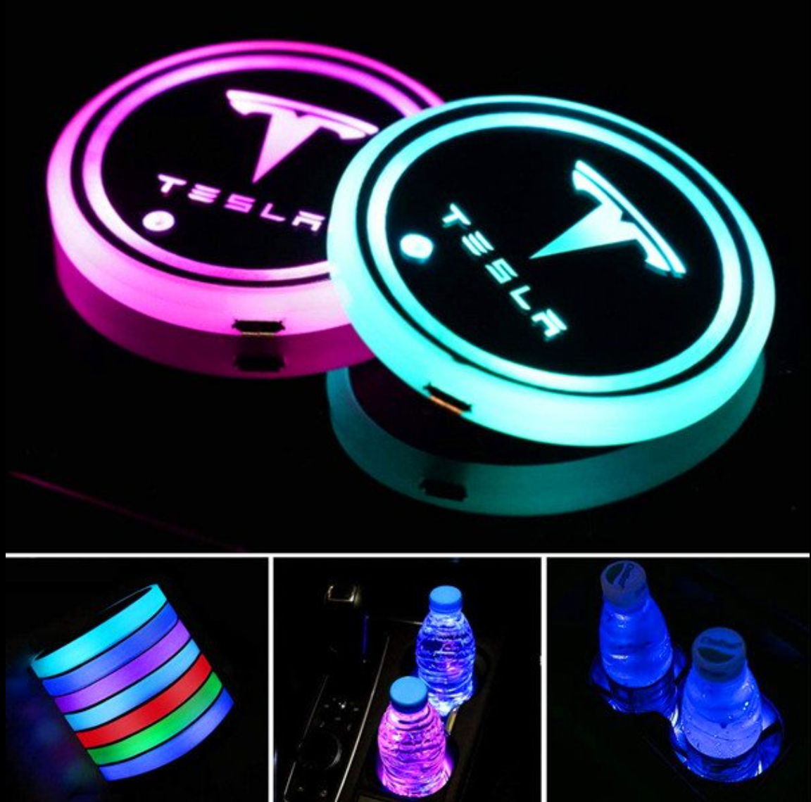 Disques d'ambiance LED d'intérieur personnalisés multicolores (2 pièces)